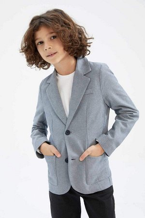 Куртка-блейзер для мальчиков классического кроя с карманами
