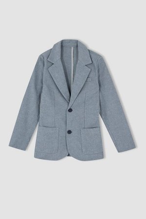 Куртка-блейзер для мальчиков классического кроя с карманами