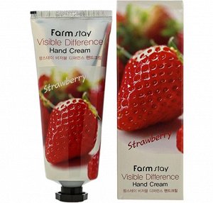 Farm Stay Крем для рук с экстрактом клубники Visible Difference Hand Cream Strawberry, 100 гр