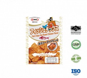 Fish Chips (Hot Roast Chicken Flavor) Рыбные чипсы со вкусом жареной курицы, 17г