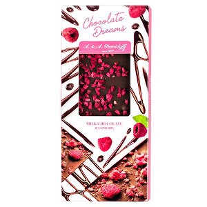 шоколад A&A Demidoff CHOCOLATE DREAMS Молочный с малиной 90 г 1/10