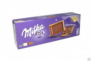 Хрустящее печенье покрытое молочным шоколадом Milka Choco Biscuit \ Милка Бисквит 150 гр