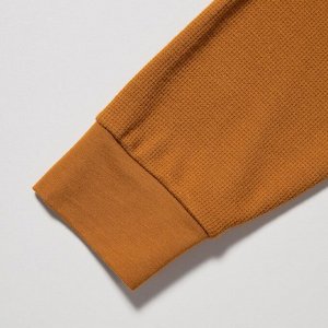 UNIQLO Heattech Cotton Waffle Crew Neck  - очень теплая футболка - 56 OLIVE