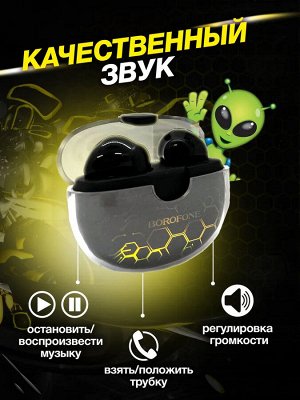 Беспроводные наушники BOROFONE BW15 RGB Wireless BT с цветной подсветкой 250mAh