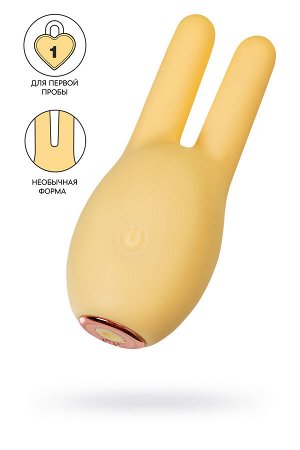Вибратор Штучки-Дрючки, Mr. Bunny, желтый, силикон, 9,2 см