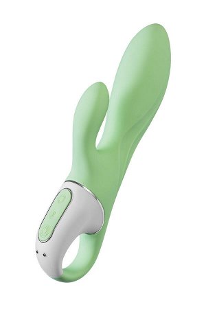 Нереалистичный вибратор Satisfyer Air Pump Bunny 5, силикон, зеленый, 15 см.