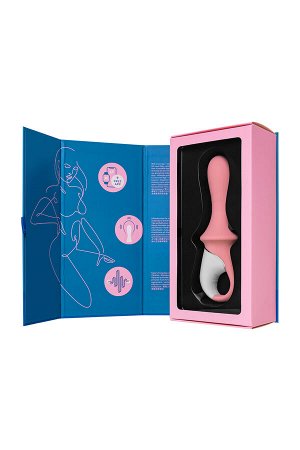 Нереалистичный вибратор Satisfyer Air Pump Booty 5, силикон, розовый, 15 см.