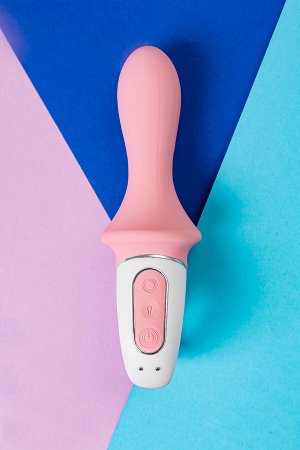 Нереалистичный вибратор Satisfyer Air Pump Booty 5, силикон, розовый, 15 см.