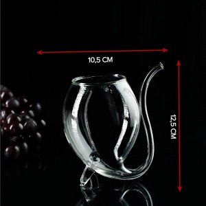 Бокал стеклянный с трубочкой для вина Magistro «Пантера», 300 мл, 10,5x8,5x12,5 см