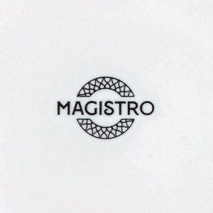 Чайная пара Magistro Rodos, 2 предмета: чашка 220 мл, блюдце d=15 см, фарфор, белая