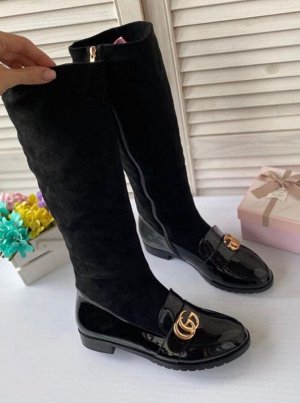 Сапоги зимние женские из экокожи на искусственном меху