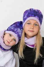Комплект детский демисезонный шапка+снуд для девочки Дымка