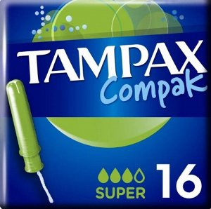 TAMPAX Compak Женские гигиенические тампоны с аппликатором Super 16шт