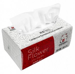 Салфетки Silk Flower 2 слоя, 200 листов, мягкая упаковка, 1 шт.