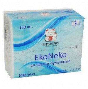 Салфетки в мягкой упаковке EkoNeko, 2 слоя, 150 листов, 1 шт