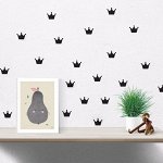 Наклейки &quot;Короны&quot; (15 стикеров) на листе 21х29 см, ПВХ, цвета в ассортименте