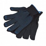 Рабочие перчатки хб с ПВХ черные (10 пар)