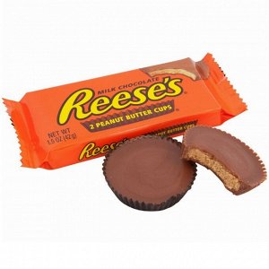 Шоколадные тарталетки с арахисовой пастой Reeses&#039;s 2 Peanut Butter Cups Hershey&#039;s Ризес 42 гр