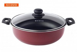 Жаровня антипригарная 26см 2 ручки стеклянная крышка Expert ТМ Scovo