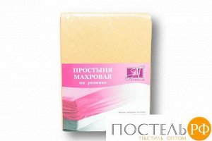 2000888591452 ПТР-ПЕ-180 Персик простыня трикотажная на резинке 180х200х20