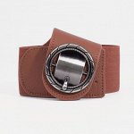 Ремень женский, XS-L, ширина 6 см, пряжка металл, цвет коричневый