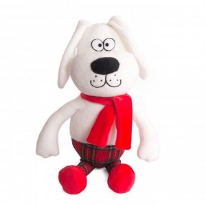 Собачка - интеллигент в красном шарфе, 25 см