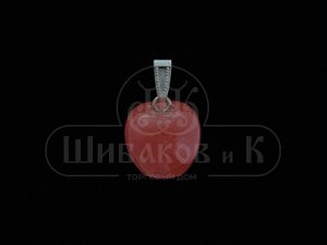 58119- 8  Кулон "Яблочко" халцедон розовый (размер камня 18*20*20 мм)