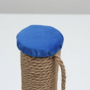 Когтеточка-столбик "Котик", 30 х 30 х 50 см, синяя