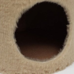 Домик с когтеточкой круглый, джут, 35 х 35 х 64 см, бежевый
