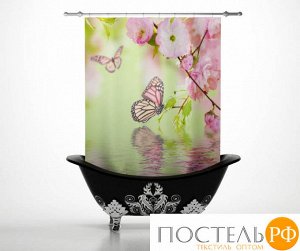 Штора для ванной: Весенняя бабочка
