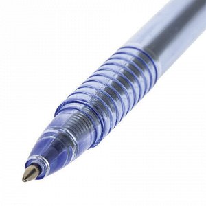 Ручка шариковая масляная автоматическая BRAUBERG "Click Blue", СИНЯЯ, тонированный корпус, узел 1 мм, линия письма 0,5 мм, 142712