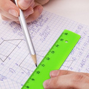 Линейка пластиковая 16 см, ПИФАГОР, неоновая, ассорти, 210603