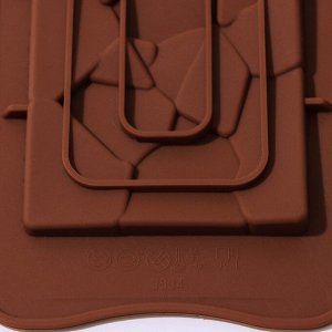 Форма для шоколада Доляна «Дробленый шоколад», 21,2x10,6x1 см, цвет коричневый