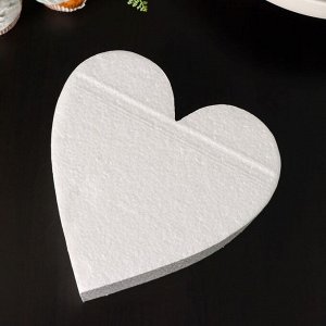Фальшярус для торта «Сердце», d=20 см, h=10 см, цвет белый