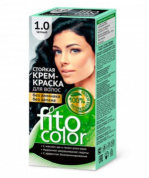 Стойкая Крем-Краска для Окрашивания Волос Без Аммиака 1.0 Черный Fito Косметик FITOCOLOR 115 мл
