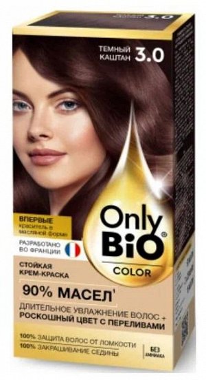 Краска-крем д/волос "Only Bio COLOR" т. 3.0 Тёмный Каштан 115мл.арт.GB-8025 /15/