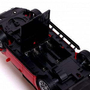 Машина радиоуправляемая RACE, 1:16, педали и руль, работает от батареек, цвет красный