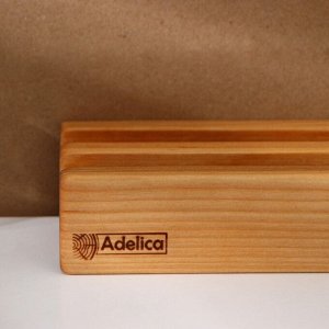 Набор деревянных разделочных досок на подставке 2 шт Adelica: 35x18x2 см, подставка 16x8,5x4 см, масло в подарок 100 мл, пропитаны минеральным маслом, берёза, в подарочной коробке