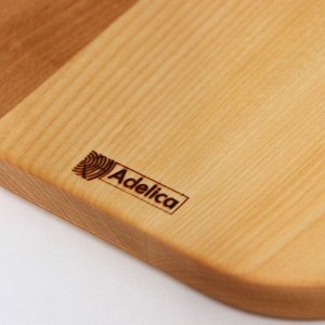 Набор деревянных разделочных досок на подставке 2 шт Adelica: 35x18x2 см, подставка 16x8,5x4 см, масло в подарок 100 мл, пропитаны минеральным маслом, берёза, в подарочной коробке