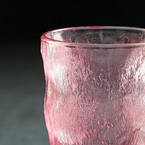 Кружка стеклянная Доляна «Бланш», 340 мл, цвет розовый