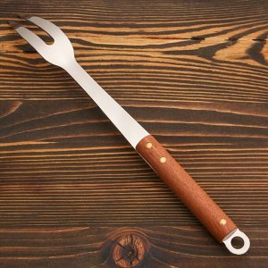 Вилка для мяса с деревянной ручкой 36 см, 7х3,5 см