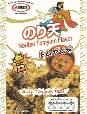 Noriten Tom Yum Flavor Морская капуста со вкусом том-ям, 18г