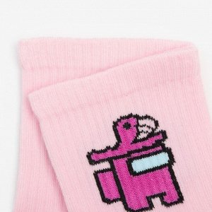 Носки детские "Among Us", цвет розовый, размер 14 (23-25)