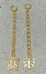 Удлинитель цепочек, Бабочка 18mm, Золото