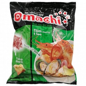 Яичная лапша быстрого приготовления Omachi со вкусом креветки 80 гр.