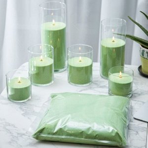 Воск для насыпных свечей в гранулах (гранулированные) пакет 0,5 кг, без вазы. Зеленый воск