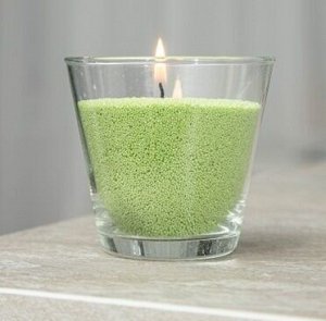 Насыпная свеча в гранулах ароматизированная, ваза "Конус" восковая, зеленый воск