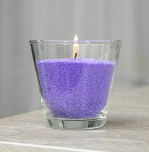 Насыпная свеча в гранулах, ваза "Конус", восковая, цветная, сиреневый воск