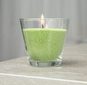 Насыпная свеча в гранулах, ваза "Конус", восковая, цветная, зеленый воск