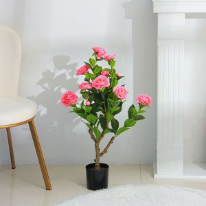 INBLOOM Растение искусственное Роза китайская розовая 70см